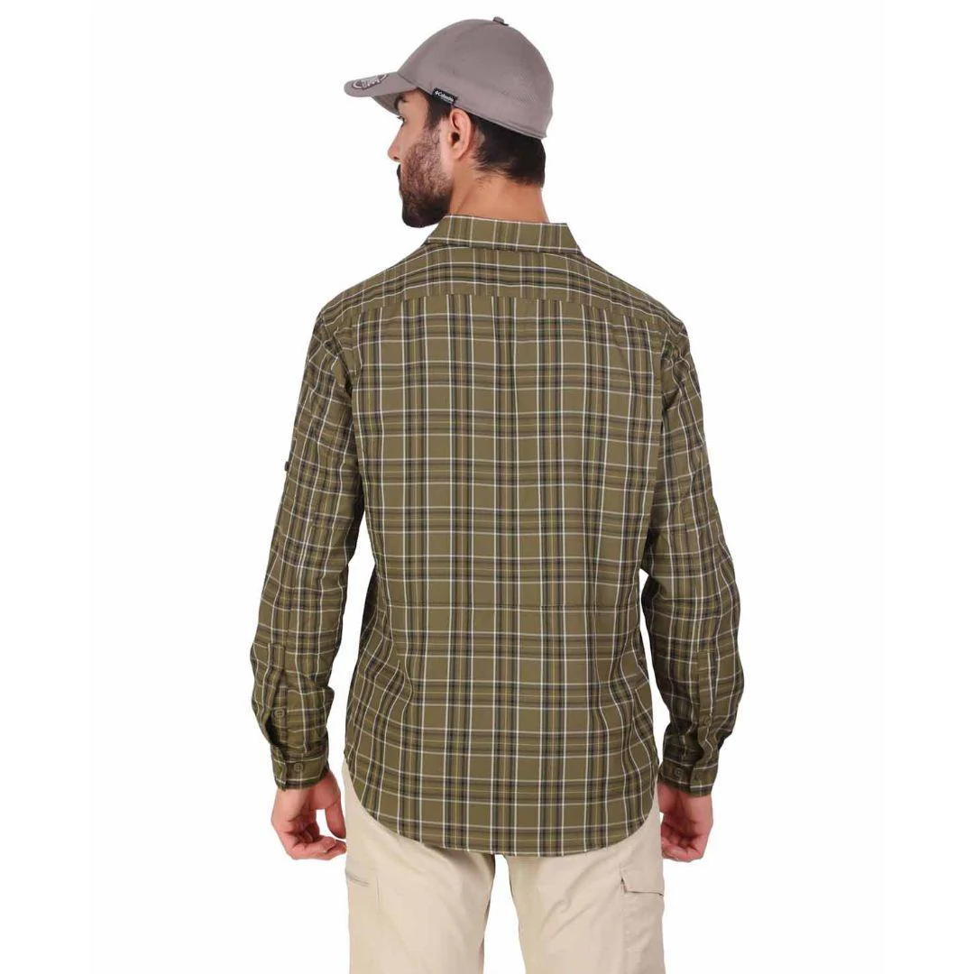 Columbia Men Green Silver Ridge 2.0 Plaid L/S Shirt (Sun Protection) - Image 7