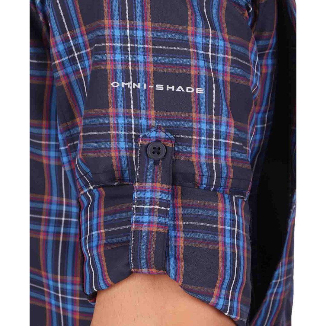 Columbia Men Blue Silver Ridge 2.0 Plaid L/S Shirt (Sun Protection) - Image 2