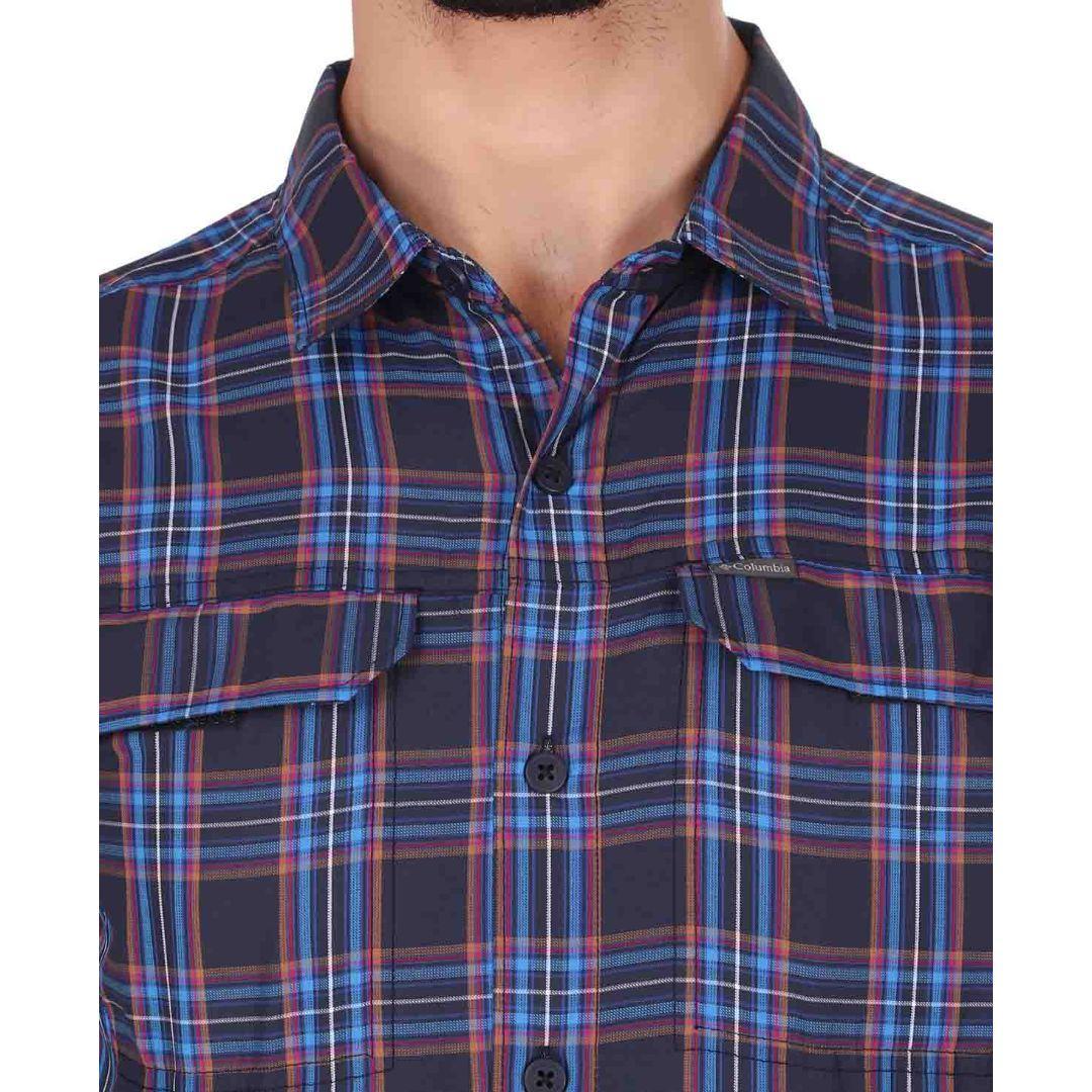 Columbia Men Blue Silver Ridge 2.0 Plaid L/S Shirt (Sun Protection) - Image 4