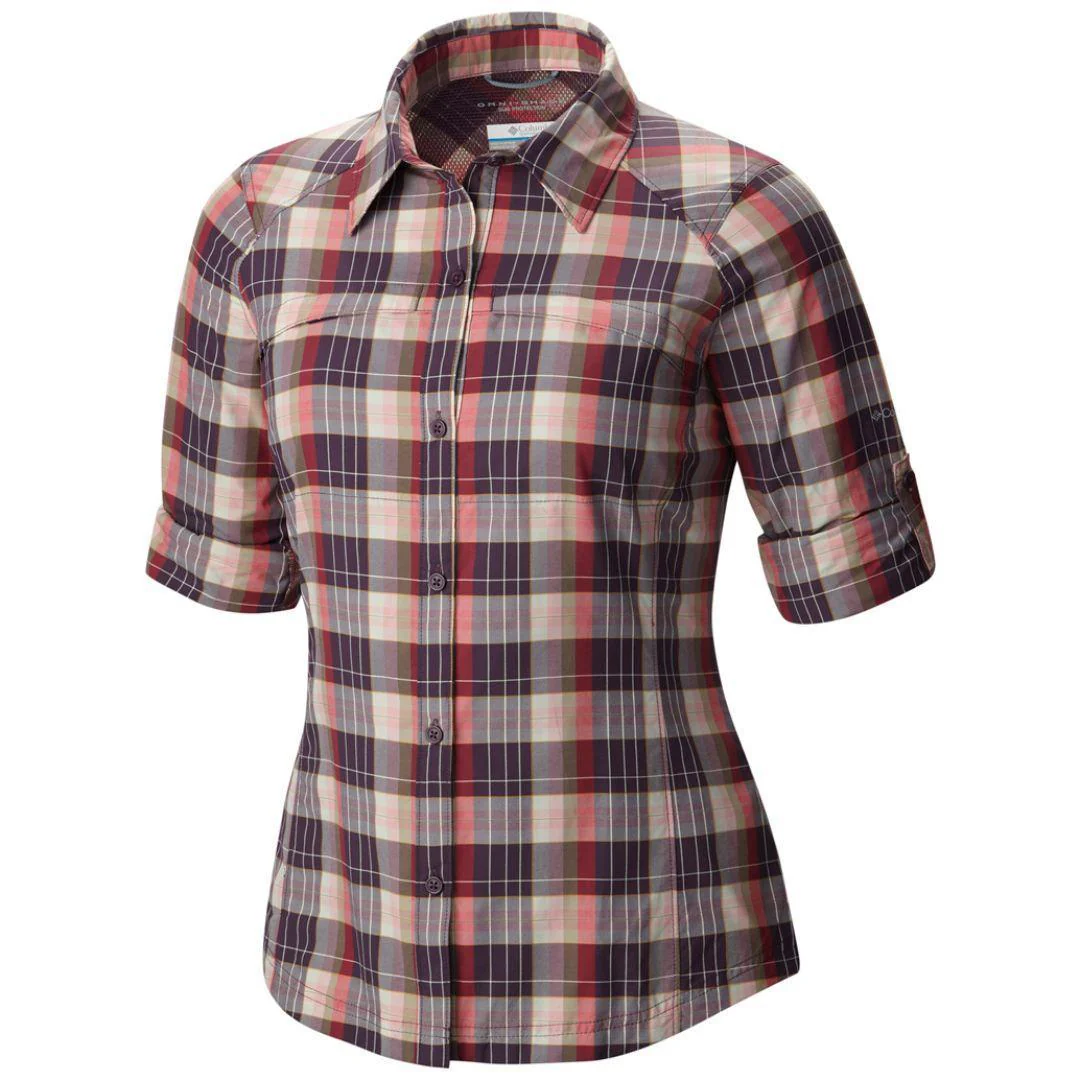 Columbia Women Blue Silver Ridge Plaid Long Sleeve Shirt (Sun Protection) - Image 2
