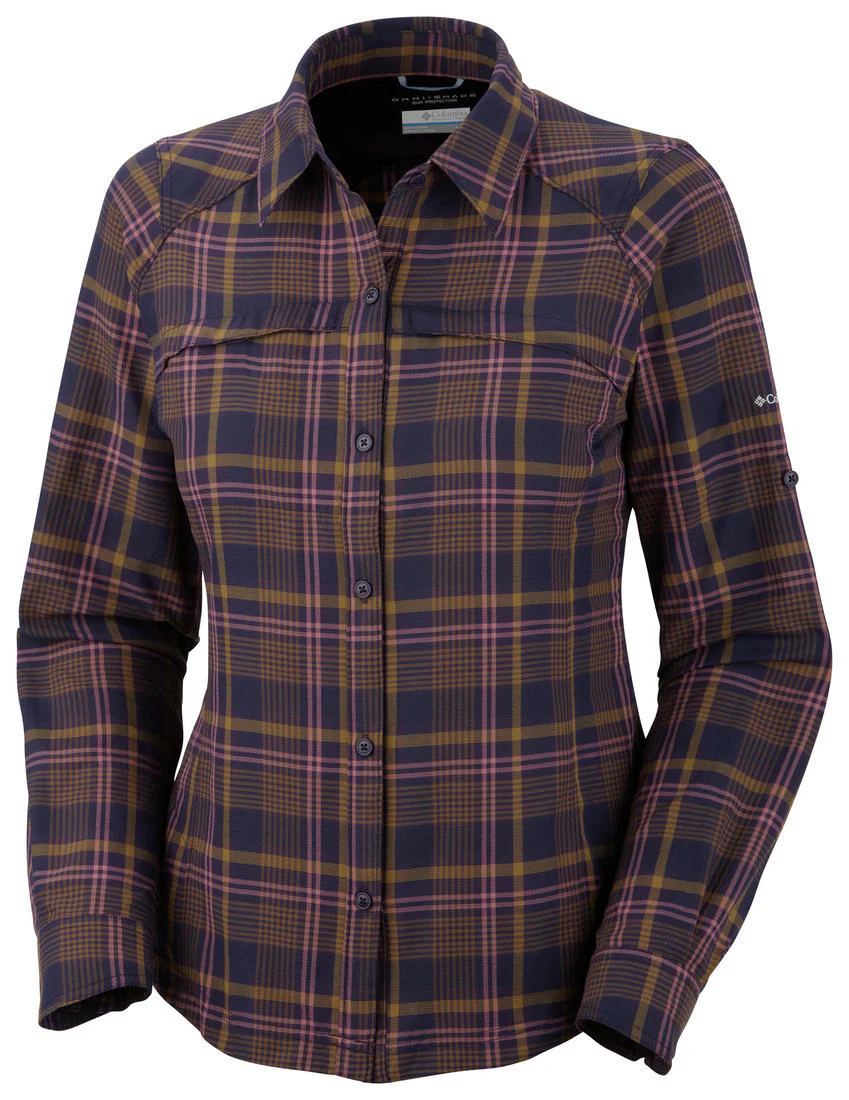Columbia Women Purple Silver Ridge Plaid Long Sleeve Shirt (Sun Protection) - Image 4