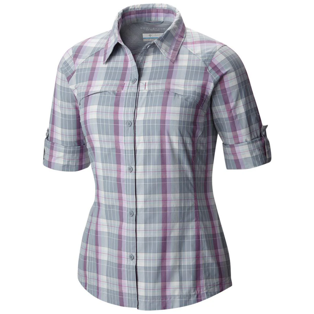 Columbia Women Purple Silver Ridge Plaid Long Sleeve Shirt (Sun Protection) - Image 2