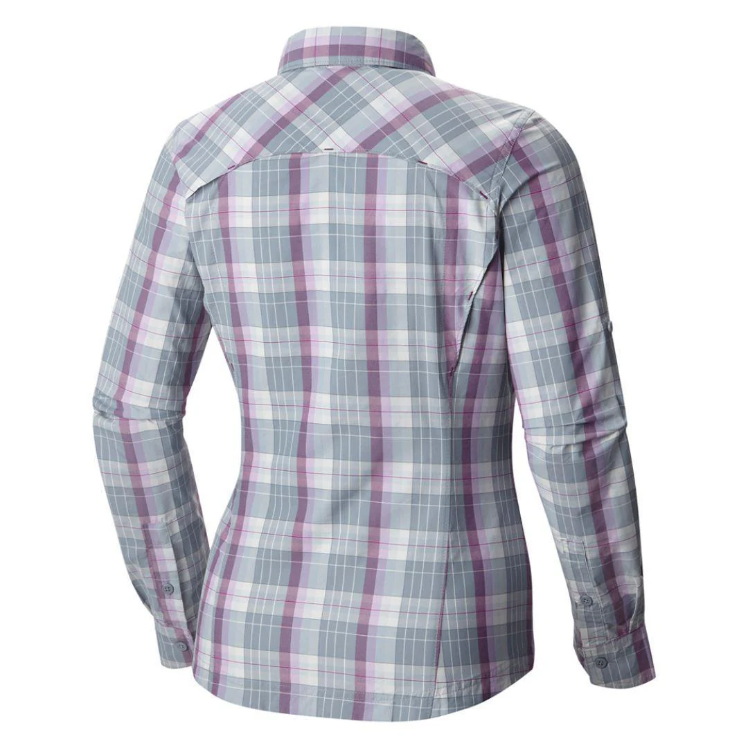 Columbia Women Purple Silver Ridge Plaid Long Sleeve Shirt (Sun Protection) - Image 4