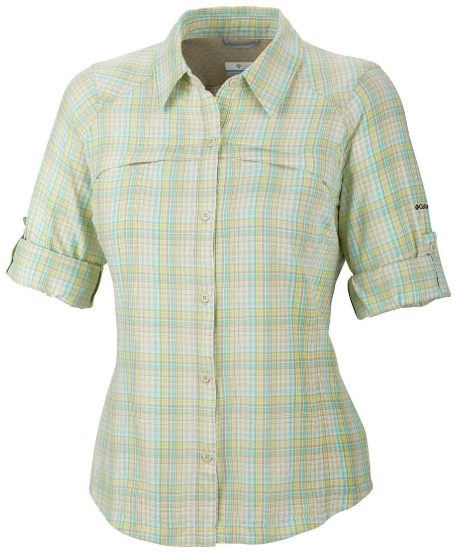 Columbia Women Beige Silver Ridge Plaid Long Sleeve Shirt (Sun Protection) - Image 2