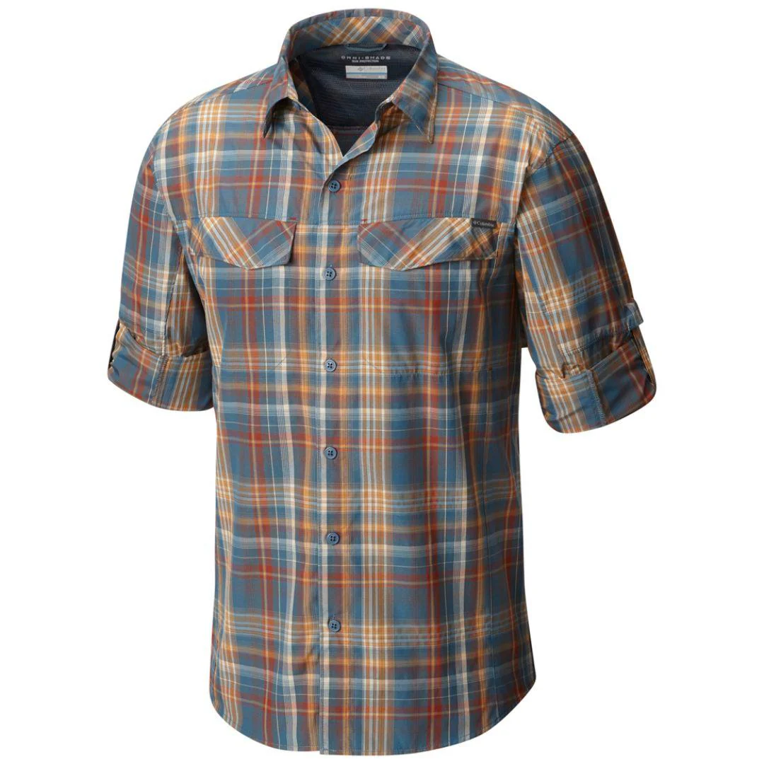 Columbia Men Blue Silver Ridge Plaid Long Sleeve Shirt (Sun Protection) - Image 2