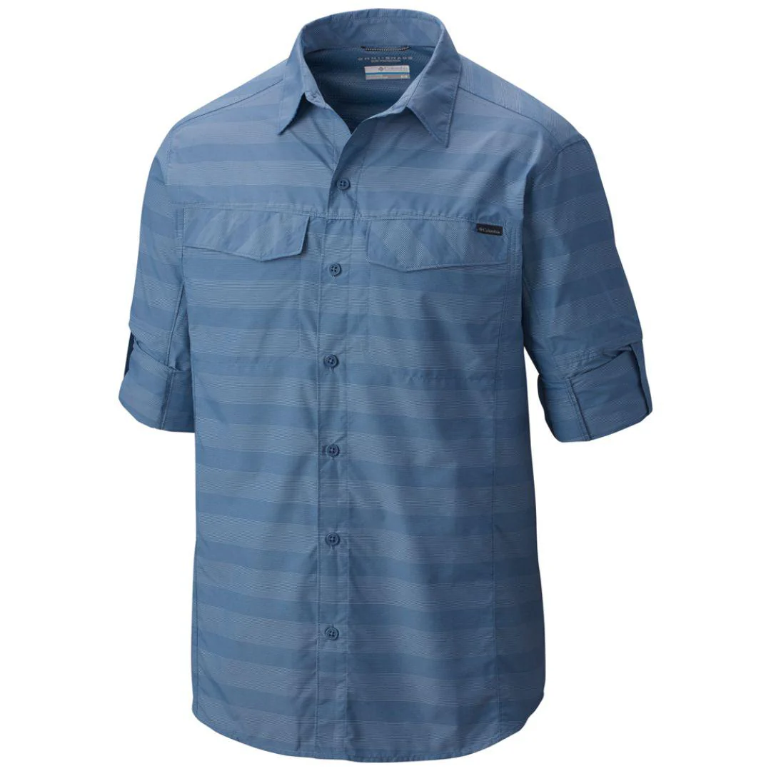 Columbia Men Blue Silver Ridge Plaid Long Sleeve Shirt (Sun Protection) - Image 2