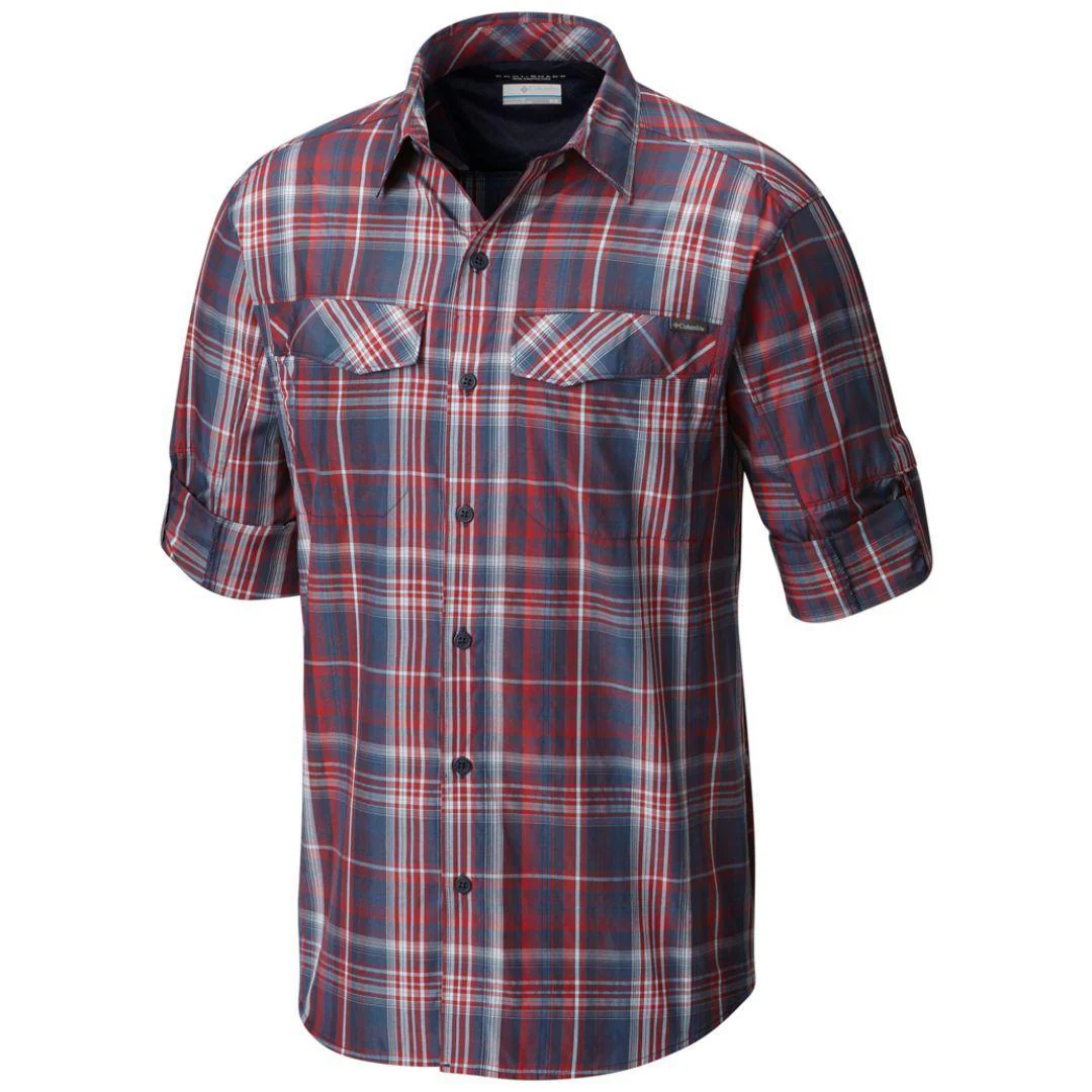 Columbia Men Blue Silver Ridge Plaid Long Sleeve Shirt (Sun Protection) - Image 2