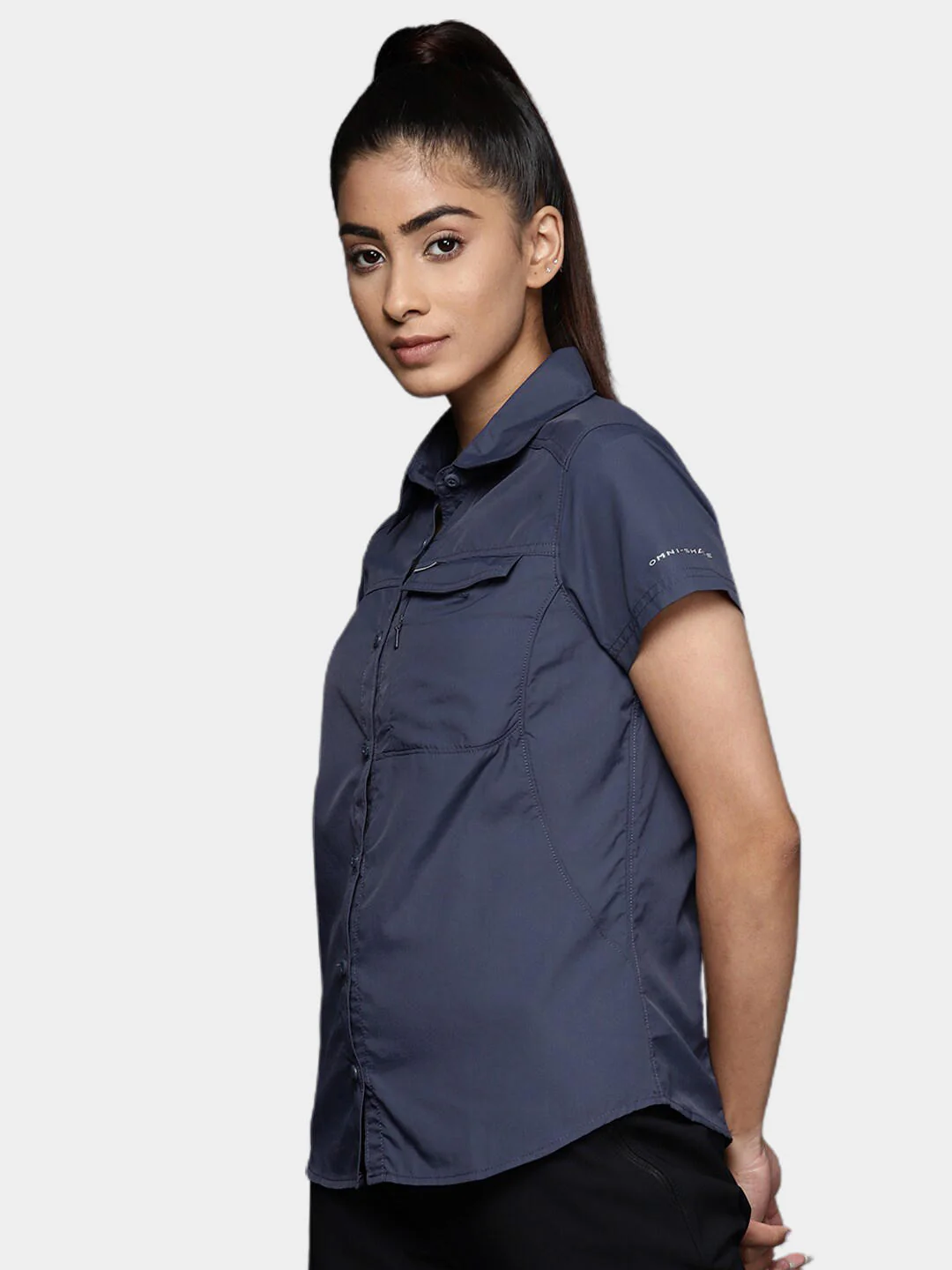 Columbia Women Navy Blue Silver Ridge 2.0 Short Sleeve (Sun Protection) - Image 10