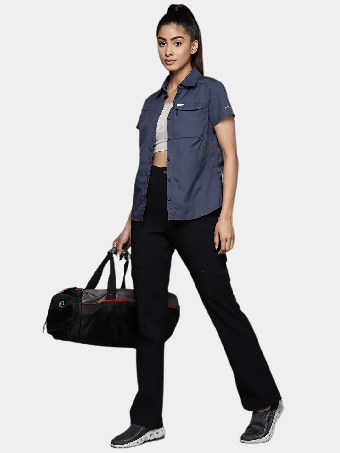 Columbia Women Navy Blue Silver Ridge 2.0 Short Sleeve (Sun Protection) - Image 11