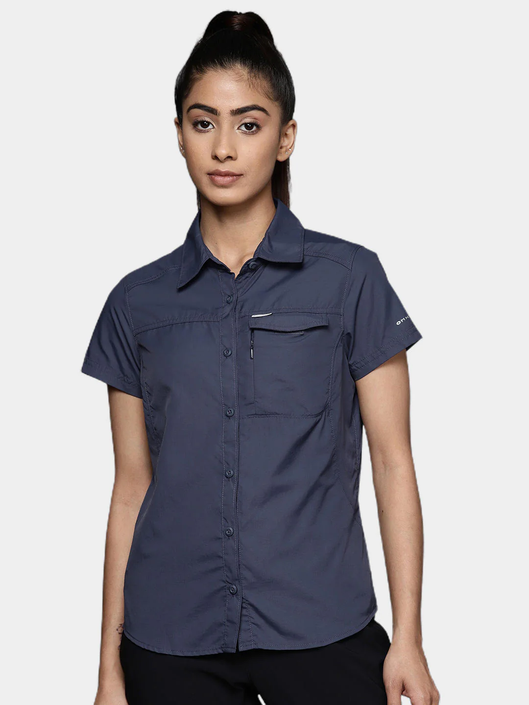 Columbia Women Navy Blue Silver Ridge 2.0 Short Sleeve (Sun Protection) - Image 9