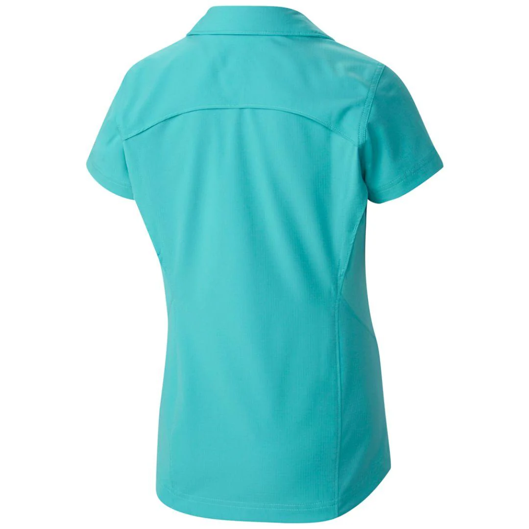 Columbia Women Green Silver Ridge Short Sleeve Shirt (Sun Protection) - Image 2