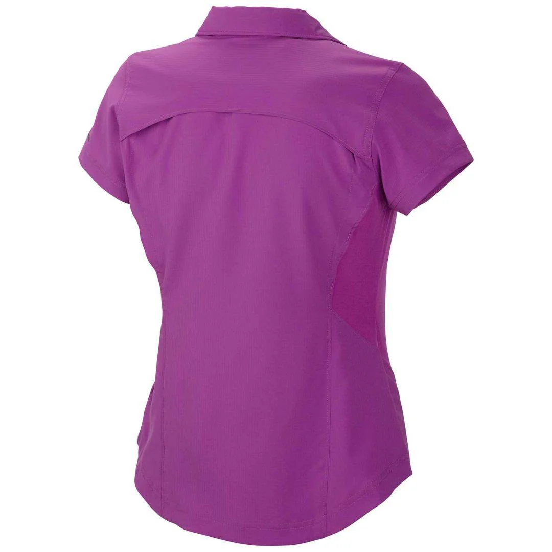 Columbia Women Purple Silver Ridge Short Sleeve Shirt (Sun Protection) - Image 2