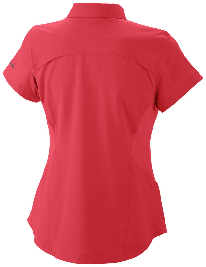 Columbia Women Red Silver Ridge Short Sleeve Shirt (Sun Protection) - Image 2