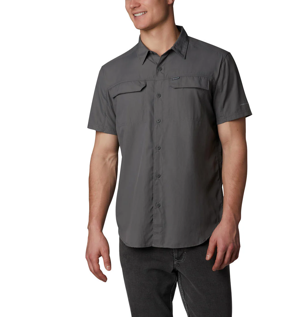 Columbia Men Grey Silver Ridge 2.0 Short Sleeve Shirt (Sun Protection)