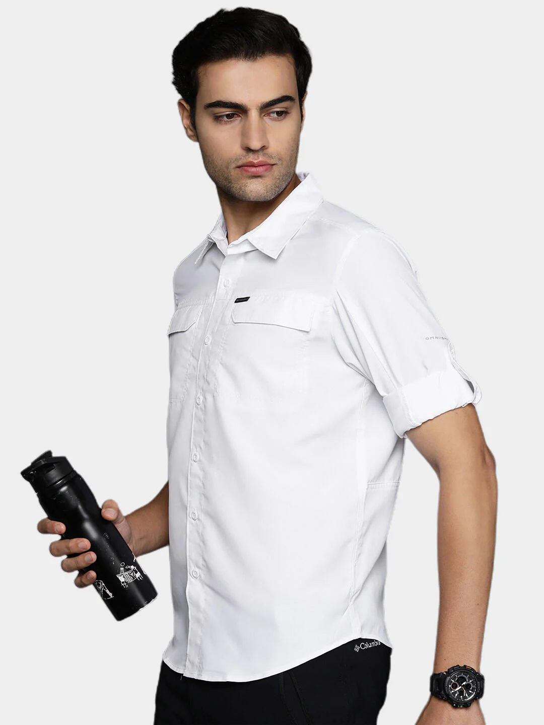 Columbia Men White Silver Ridge2.0 Long Sleeve Shirt (Sun Protection) - Image 8