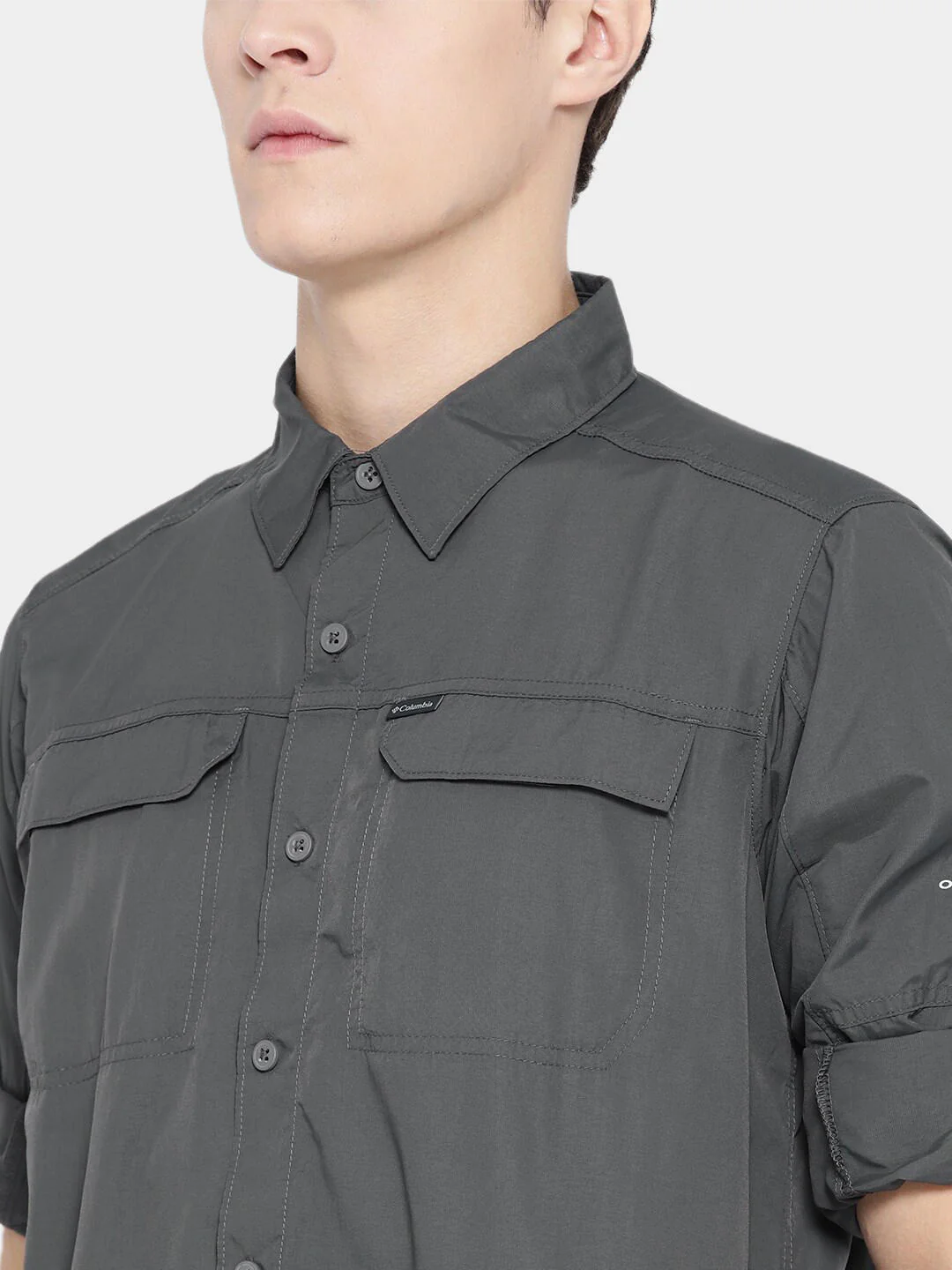 Columbia Men Grey Silver Ridge 2.0 Long Sleeve Shirt (Sun Protection) - Image 2