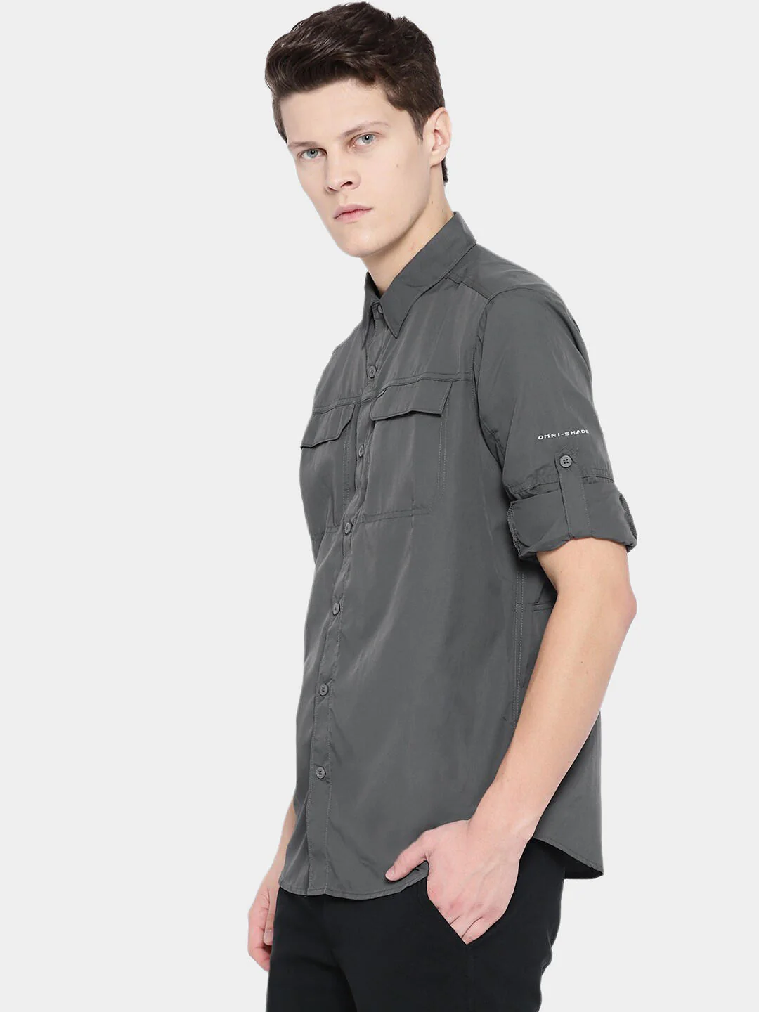 Columbia Men Grey Silver Ridge 2.0 Long Sleeve Shirt (Sun Protection) - Image 4