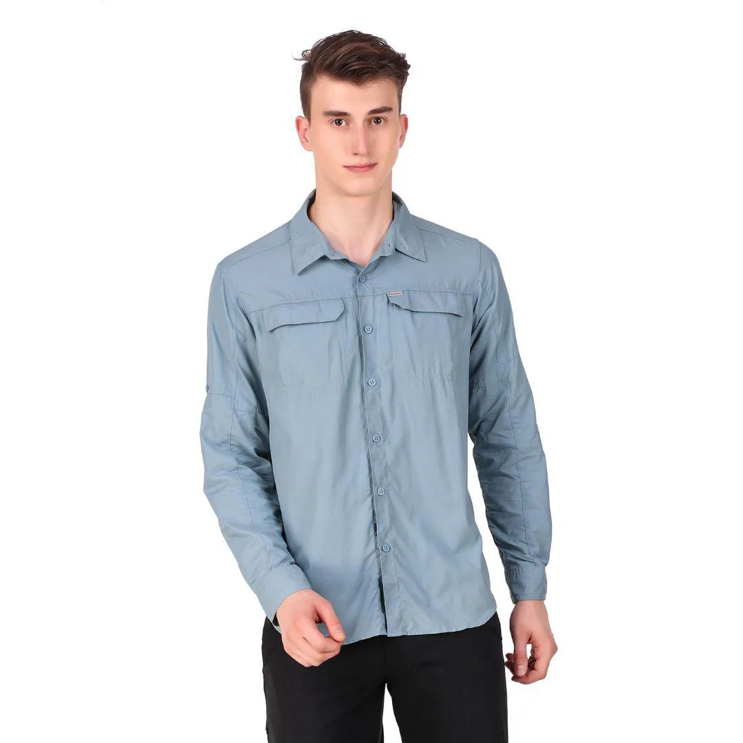 Columbia Men Blue Silver Ridge 2.0 Long Sleeve Shirt (Sun Protection)