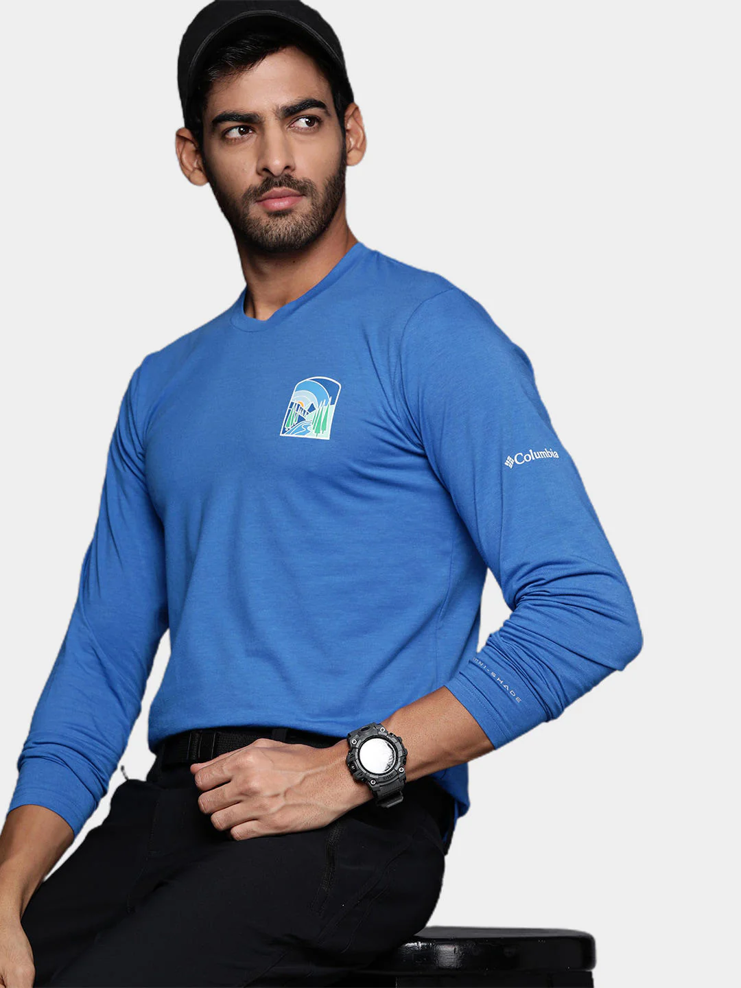 Columbia Men Blue Sun Trek Graphic Long Sleeve Shirt (Sun Protection) - Image 6