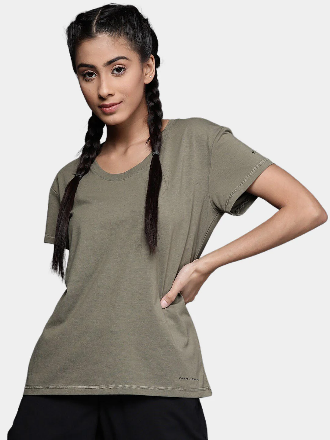 Columbia Women Green Sun Trek SS Tee - Image 8