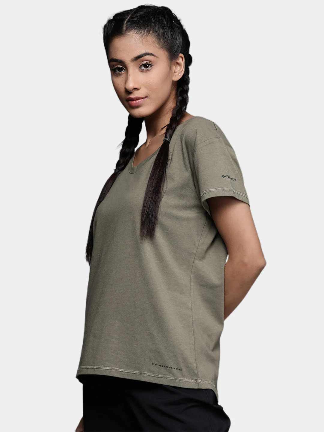 Columbia Women Green Sun Trek SS Tee - Image 9
