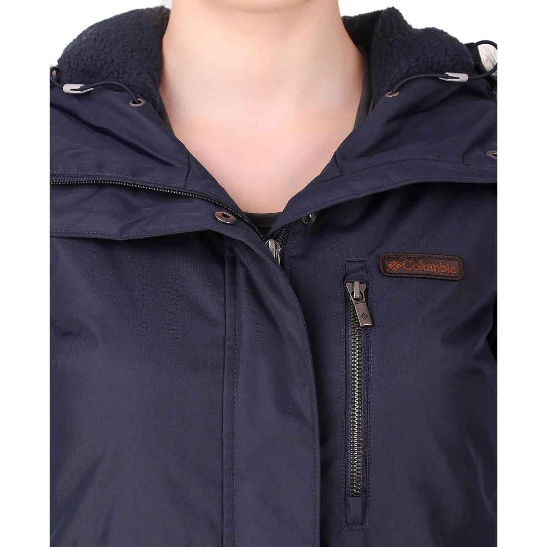 Columbia Women Navy Blue Suttle Mountain Long Insulated Jacket - Image 4