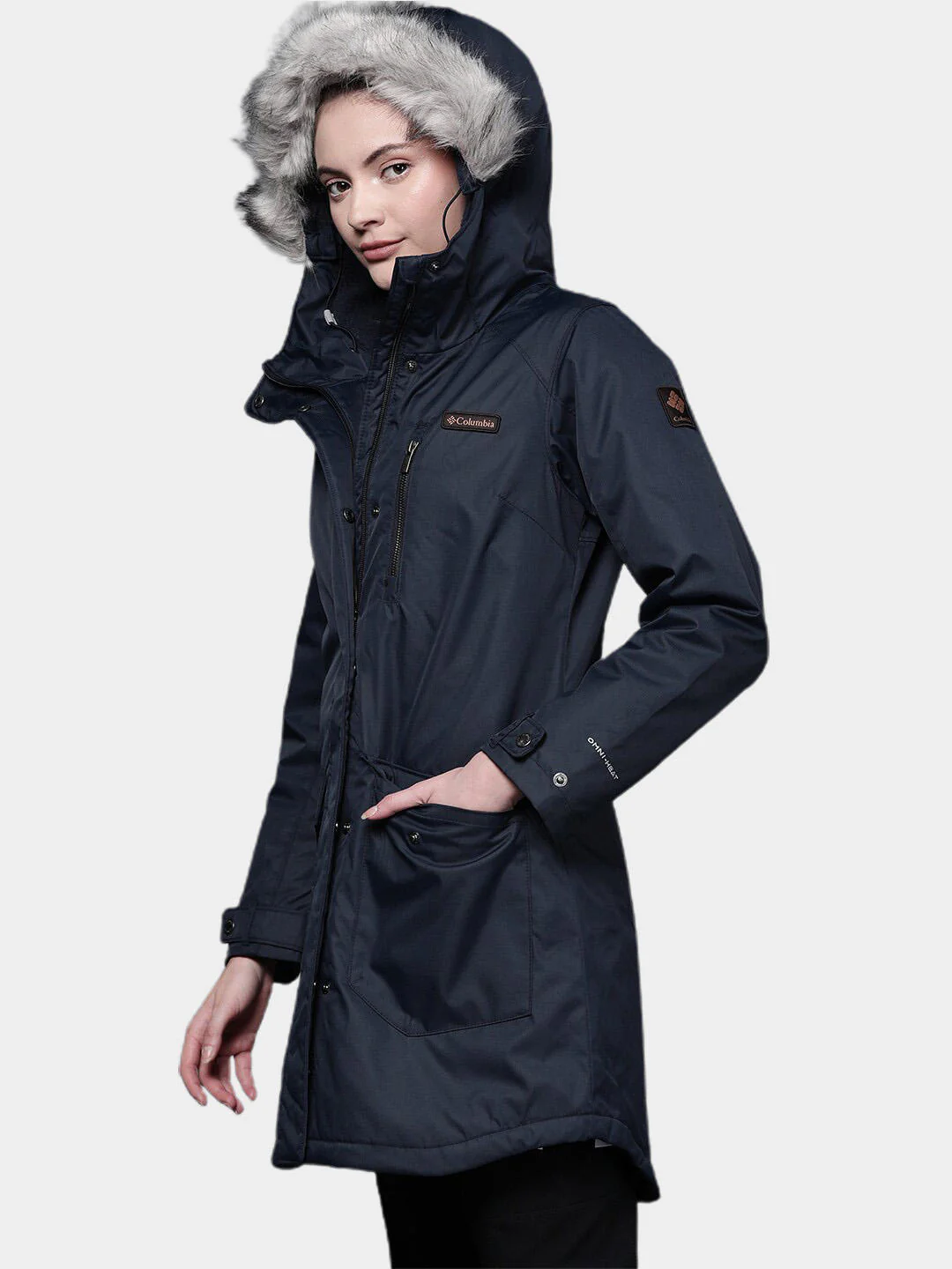 Columbia Women Navy Blue Suttle Mountain Long Insulated Jacket - Image 13
