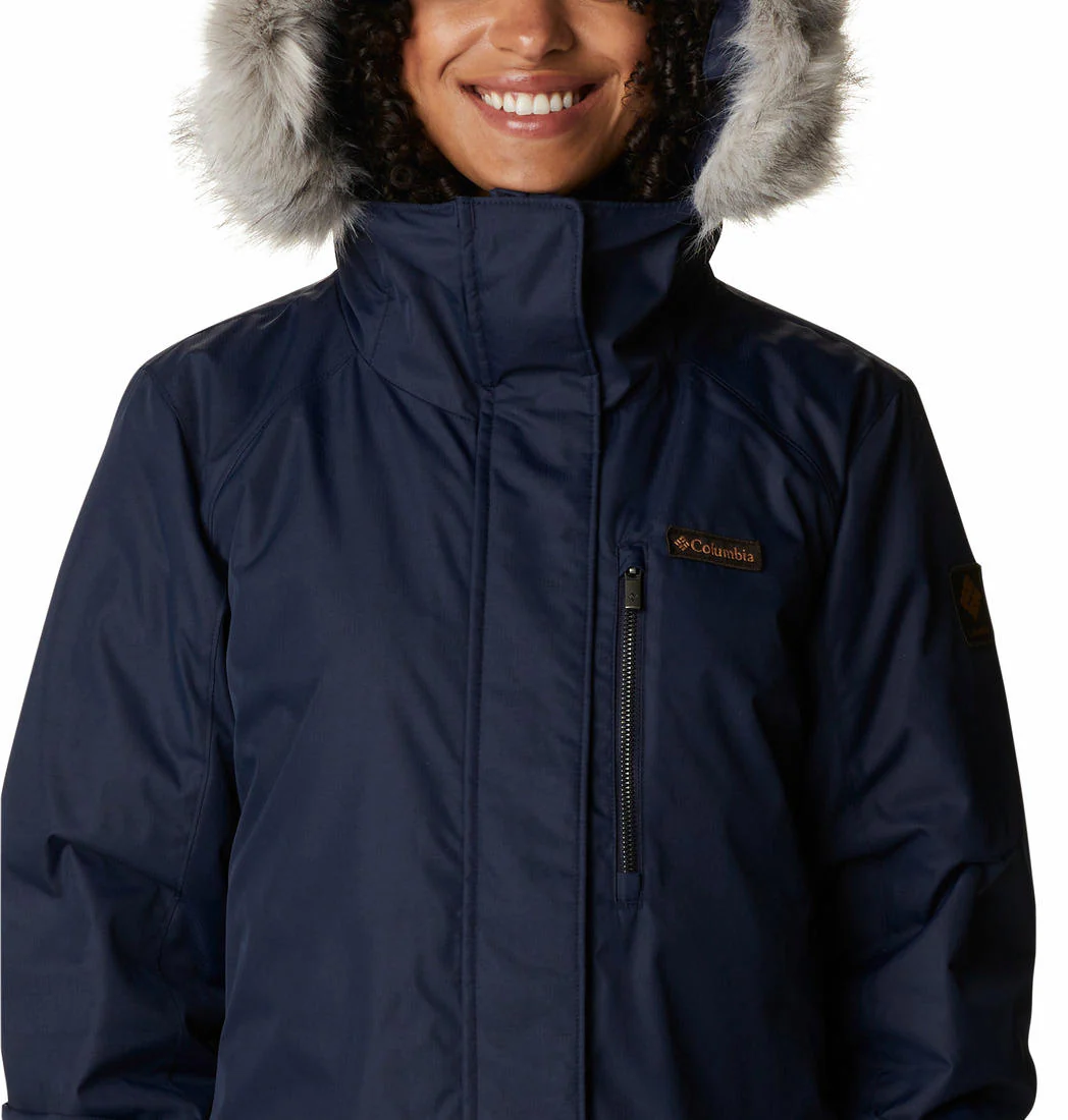 Columbia Women Navy Blue Suttle Mountain Long Insulated Jacket - Image 3