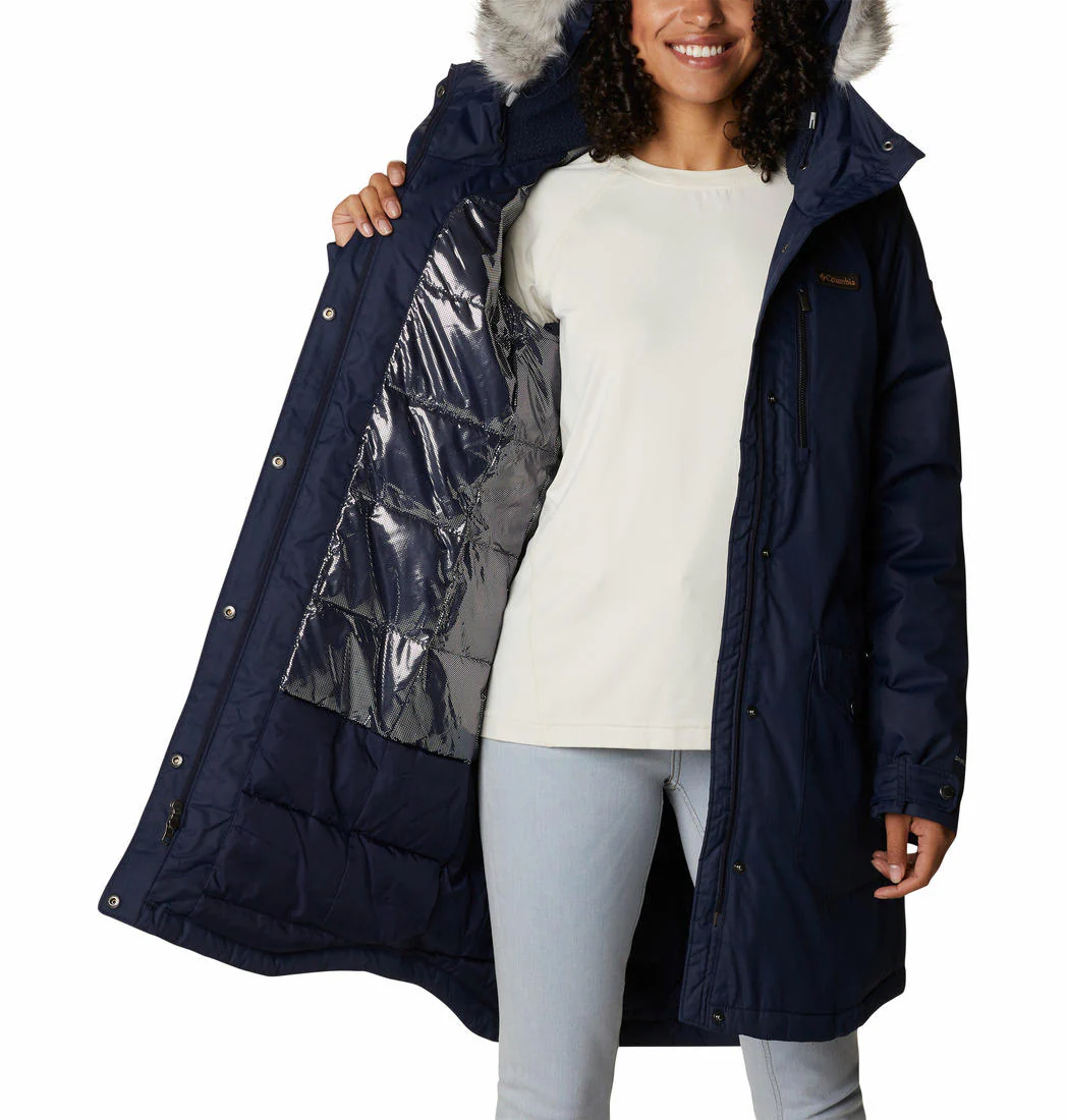Columbia Women Navy Blue Suttle Mountain Long Insulated Jacket - Image 4