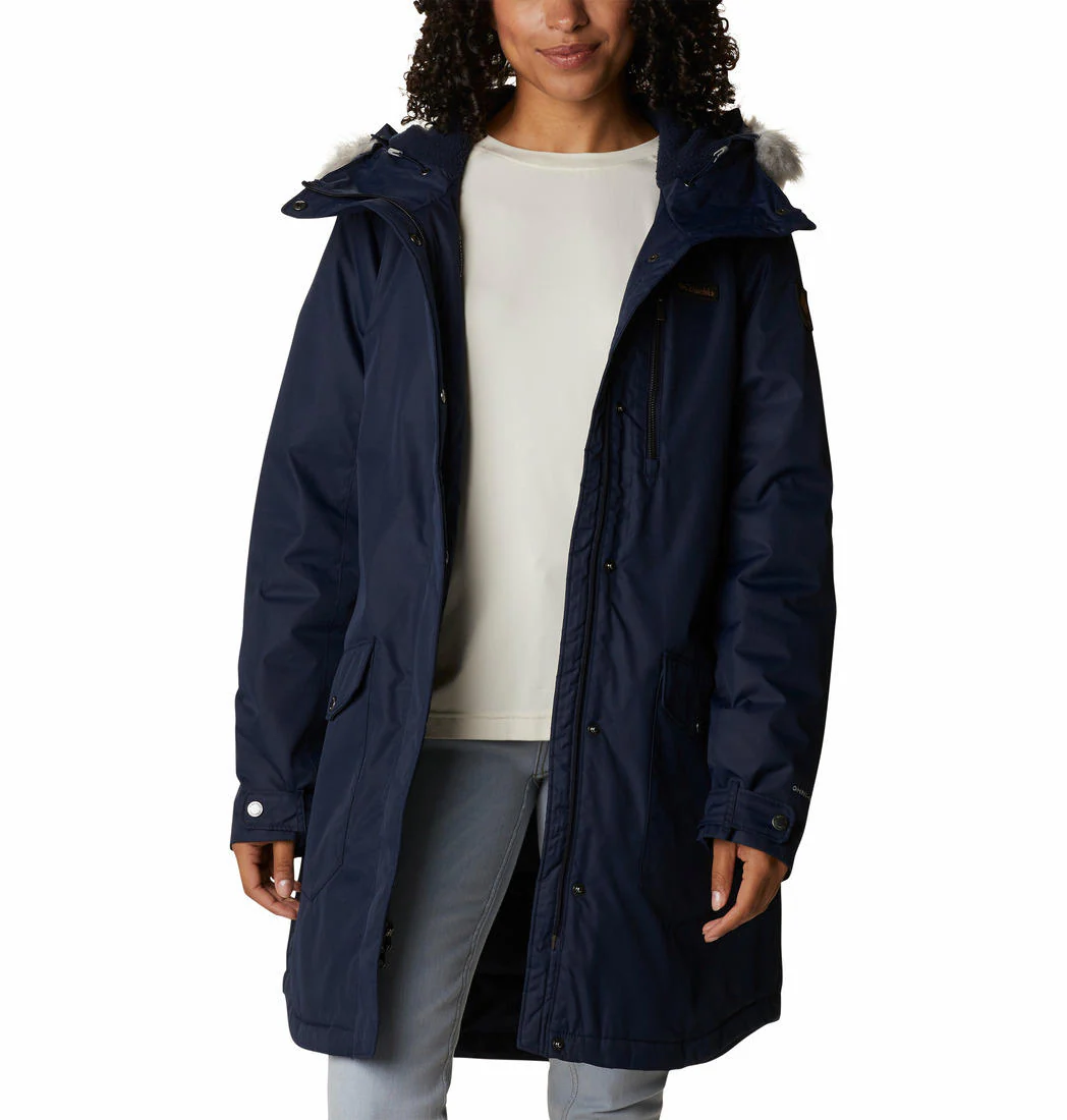 Columbia Women Navy Blue Suttle Mountain Long Insulated Jacket - Image 6