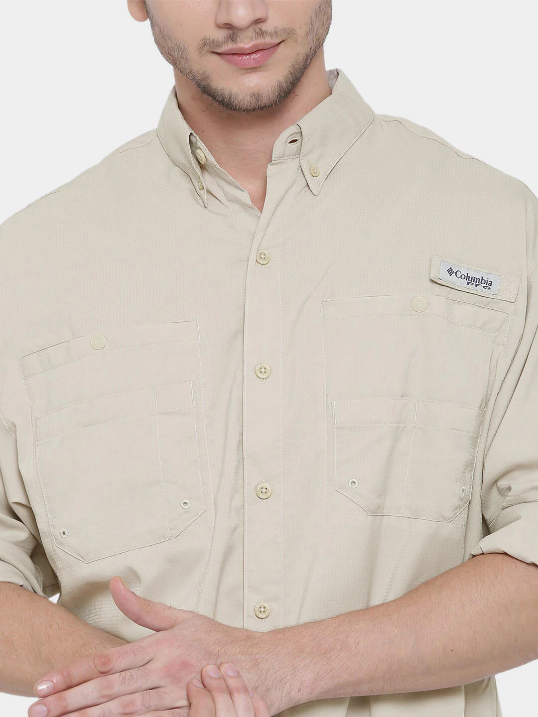 Columbia Men Beige Tamiami II LS Shirt (Sun Protection) - Image 4