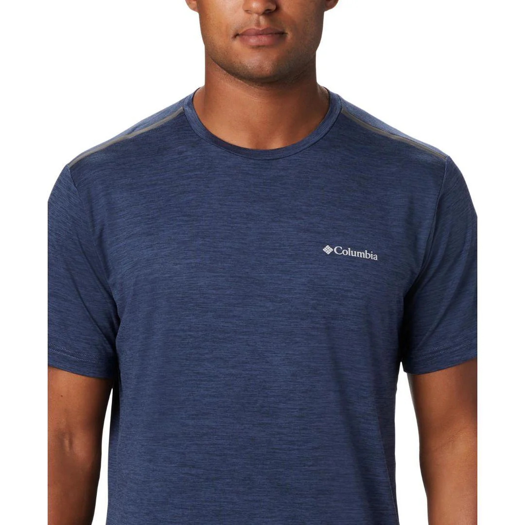 Columbia Men Blue Tech Trail Crew Neck (Sun Protection) - Image 2