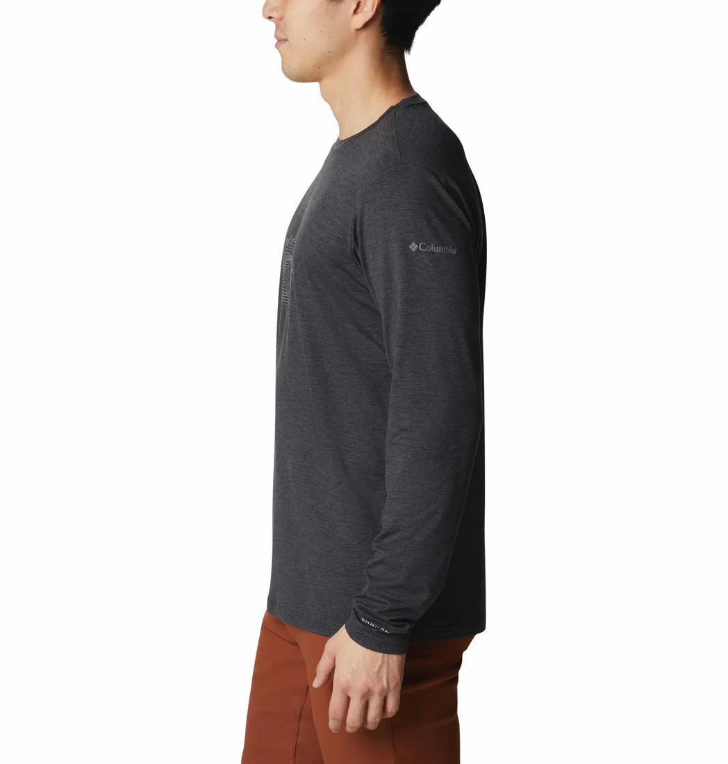 Columbia Men Black Tech Trail Graphic Long Sleeve (Sun Protection) - Image 5