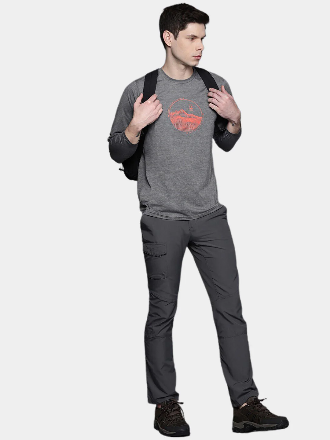 Columbia Men Grey Tech Trail Graphic Long Sleeve (Sun Protection) - Image 10