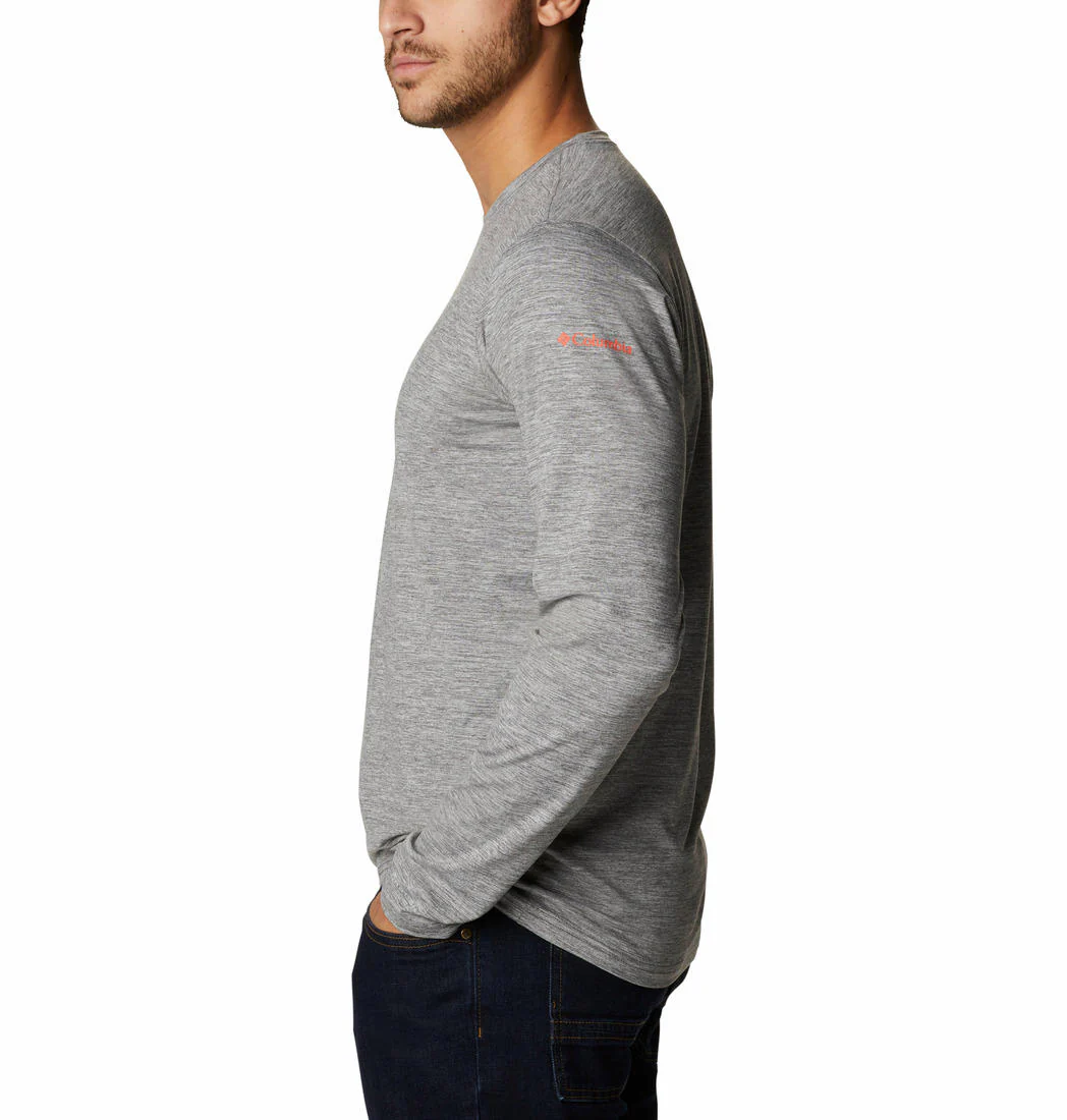 Columbia Men Grey Tech Trail Graphic Long Sleeve (Sun Protection) - Image 2