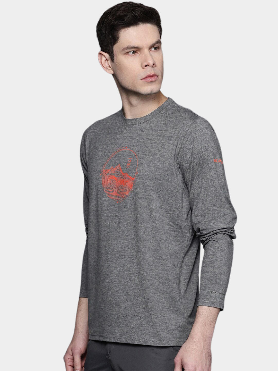 Columbia Men Grey Tech Trail Graphic Long Sleeve (Sun Protection) - Image 9