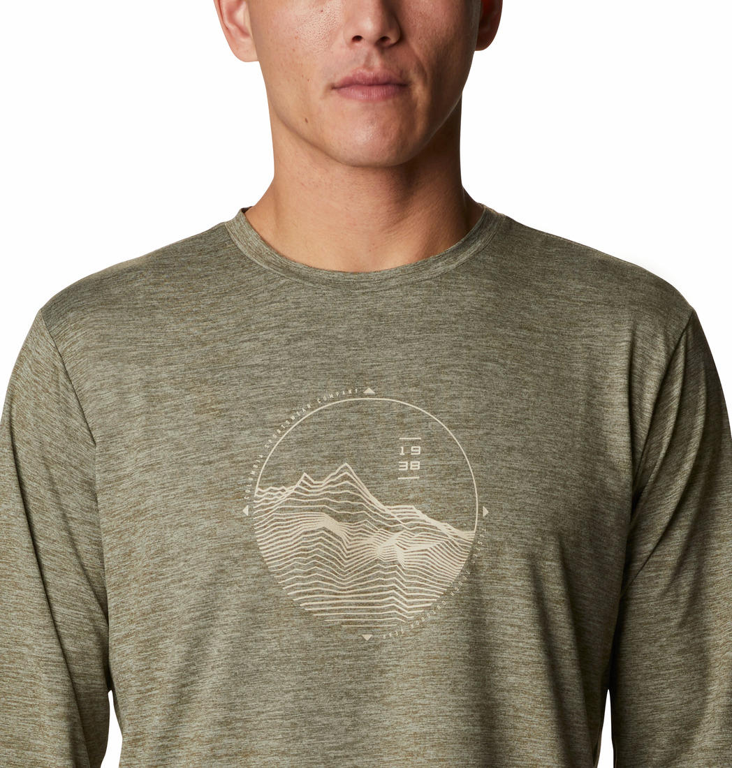 Columbia Men Green Tech Trail Graphic Long Sleeve (Sun Protection) - Image 3