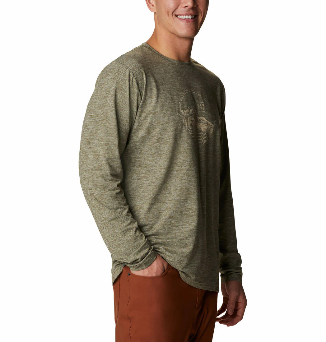 Columbia Men Green Tech Trail Graphic Long Sleeve (Sun Protection) - Image 4