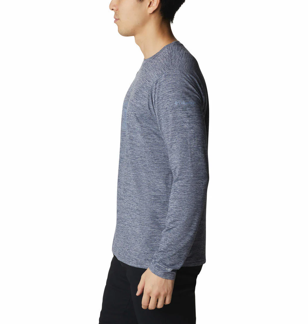 Columbia Men Blue Tech Trail Graphic Long Sleeve (Sun Protection) - Image 6