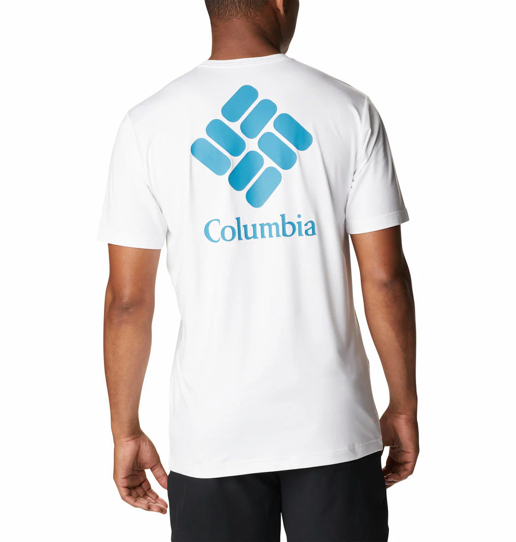 Columbia Men White Tech Trail Graphic Tee (Sun Protection) - Image 4