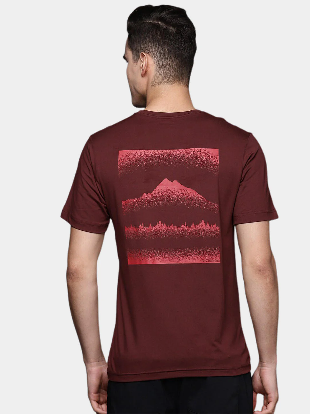 Columbia Men Maroon Tech Trail Graphic Tee (Sun Protection) - Image 9