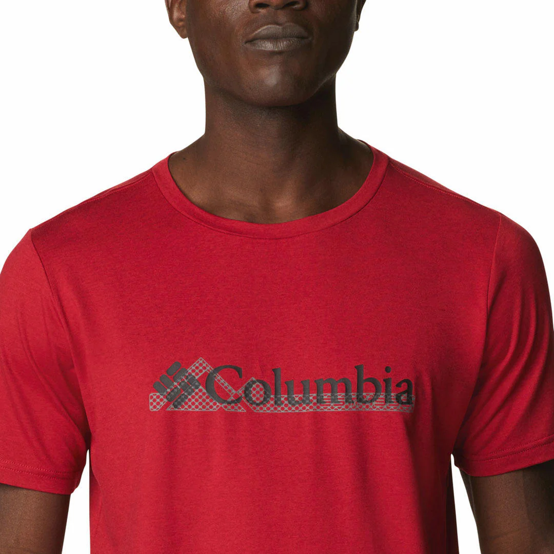 Columbia Men Red Tech Trail Graphic Tee (Sun Protection) - Image 7