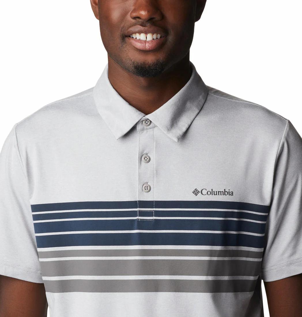 Columbia Men Grey Tech Trail Novelty Polo (Sun Protection) - Image 2