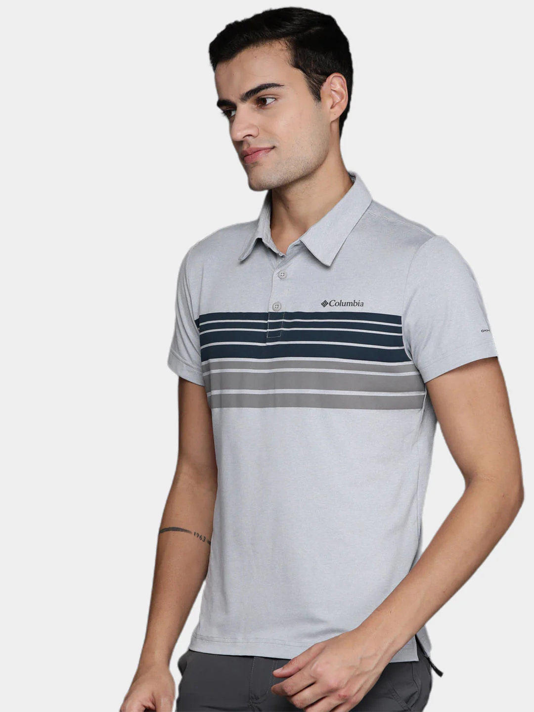 Columbia Men Grey Tech Trail Novelty Polo (Sun Protection) - Image 7