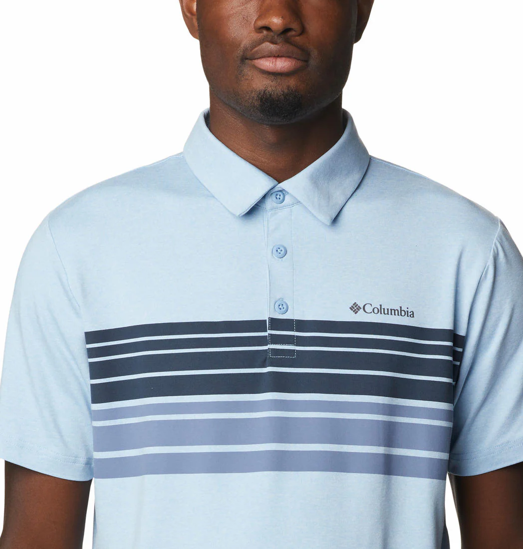 Columbia Men Blue Tech Trail Novelty Polo (Sun Protection) - Image 2