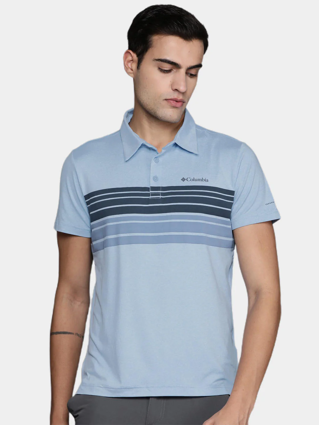 Columbia Men Blue Tech Trail Novelty Polo (Sun Protection) - Image 6