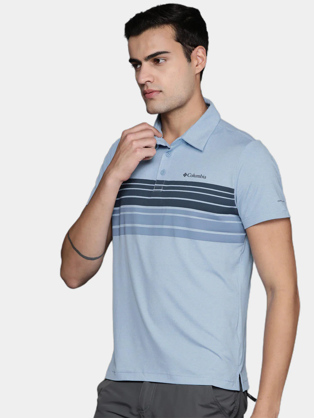 Columbia Men Blue Tech Trail Novelty Polo (Sun Protection) - Image 7