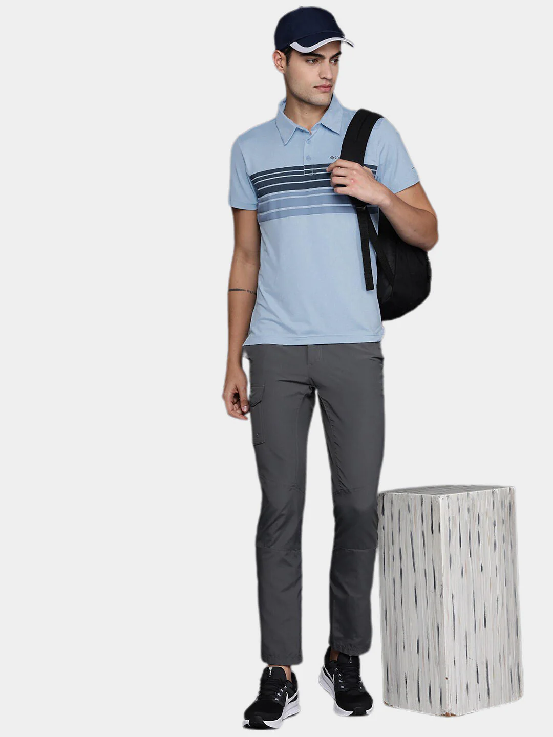 Columbia Men Blue Tech Trail Novelty Polo (Sun Protection) - Image 8