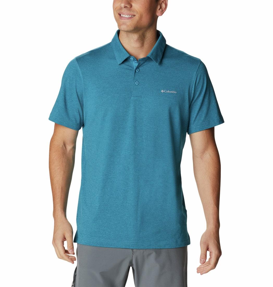 Columbia Men Blue Tech Trail Polo (Sun Protection)