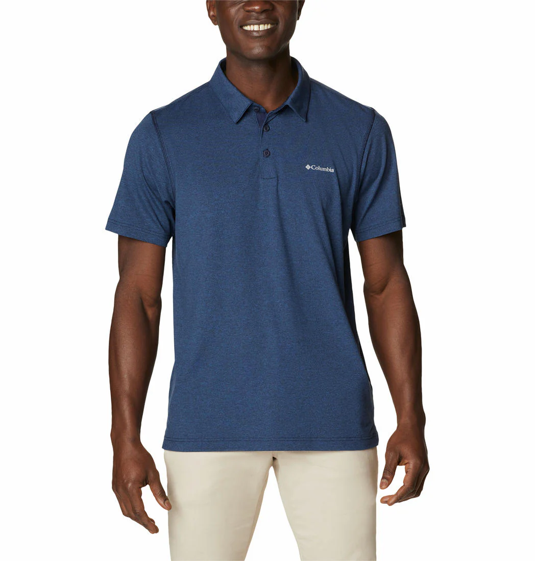 Columbia Men Blue Tech Trail Polo (Sun Protection)
